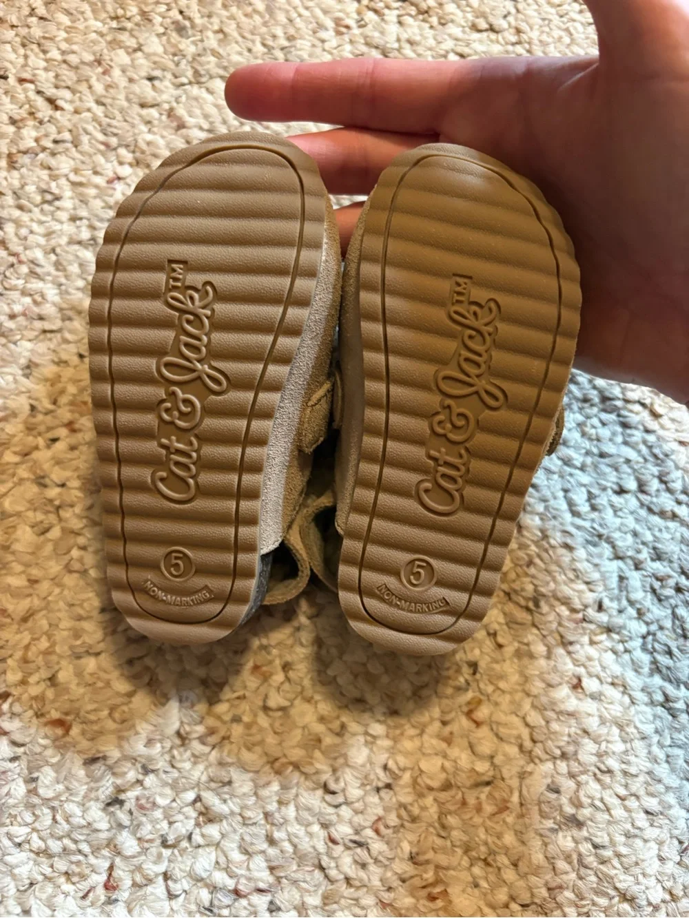 Cat & Jack Tan Suede Buckle Toddler Dress Shoes